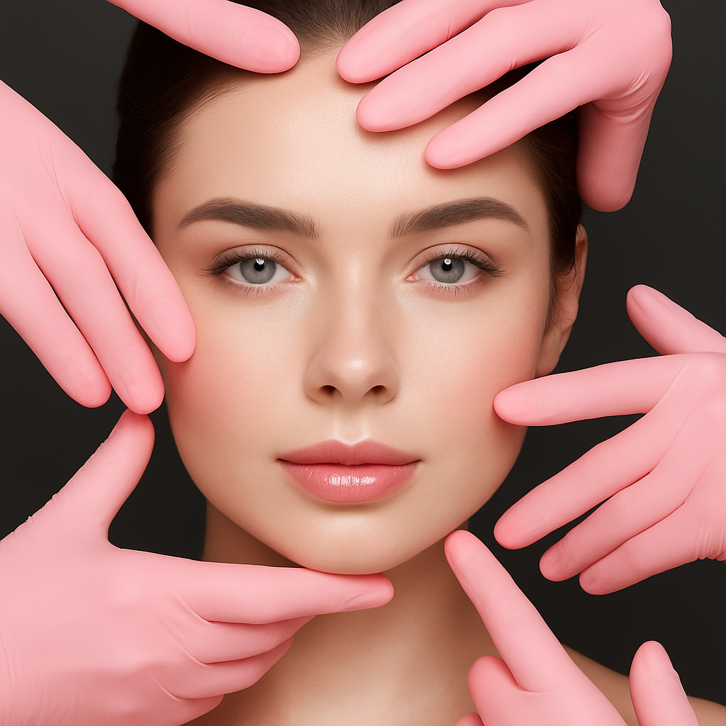 Woman with flawless clear skin after cosmetic facial procedures