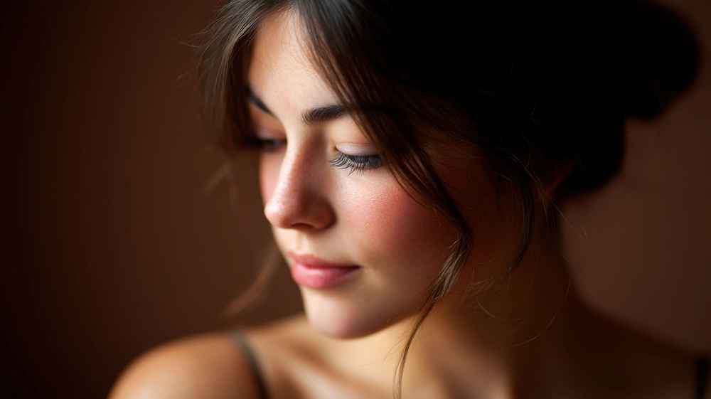 Beautiful woman with a rhinoplasty nose job