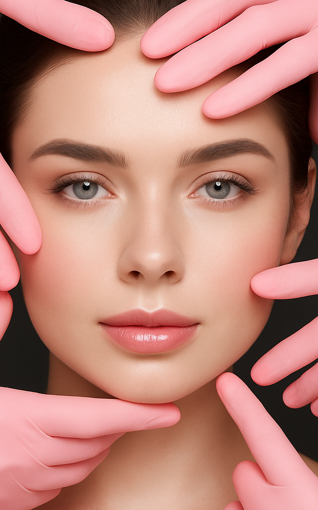 Woman with flawless clear skin