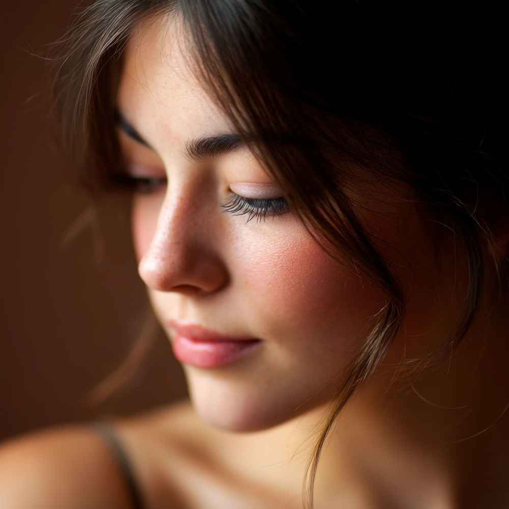 Beautiful woman with a rhinoplasty nose job