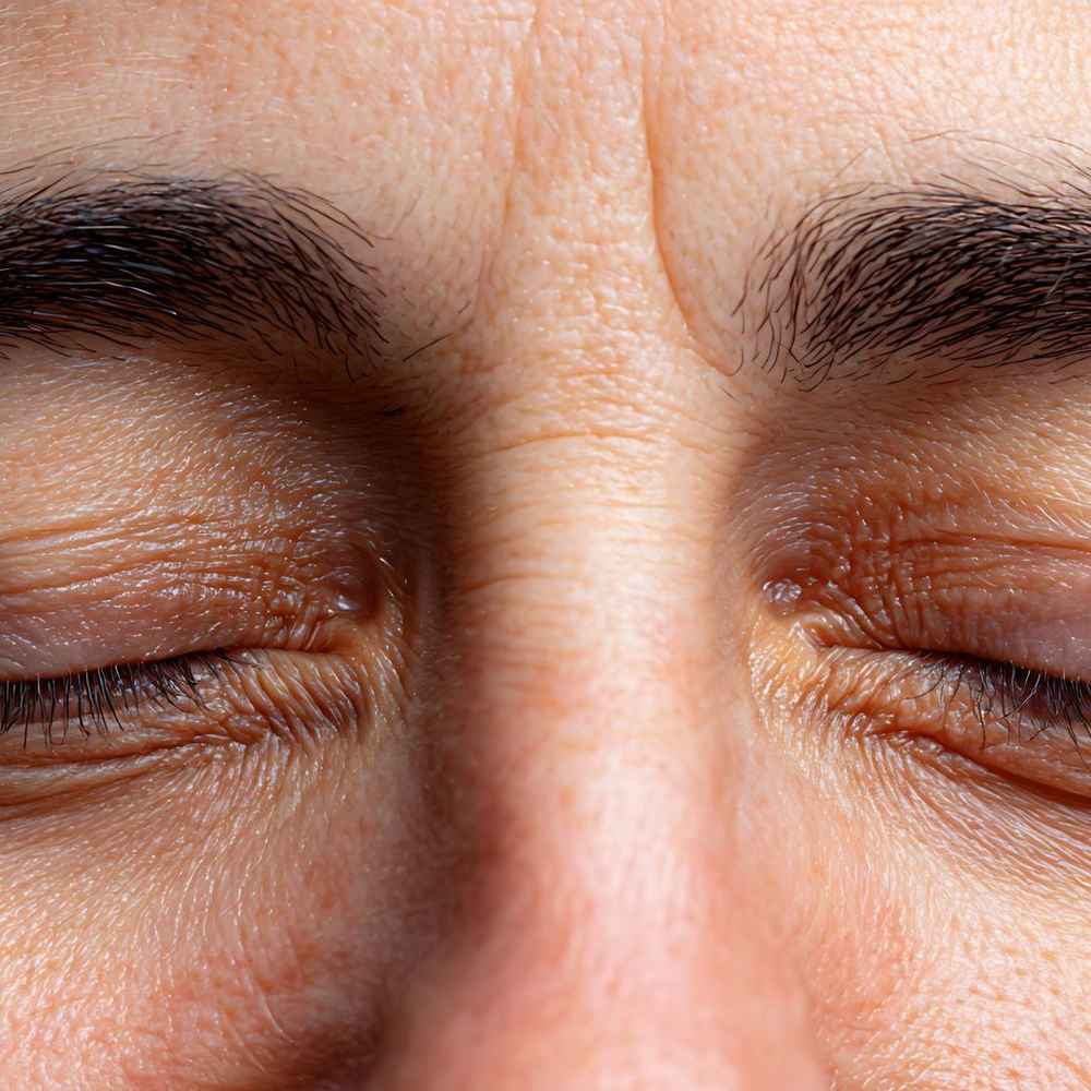 Close up photo of a person's upper eyelids